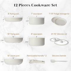 12 Pots And Pans Set, Non-stick Kitchen Cookware Set