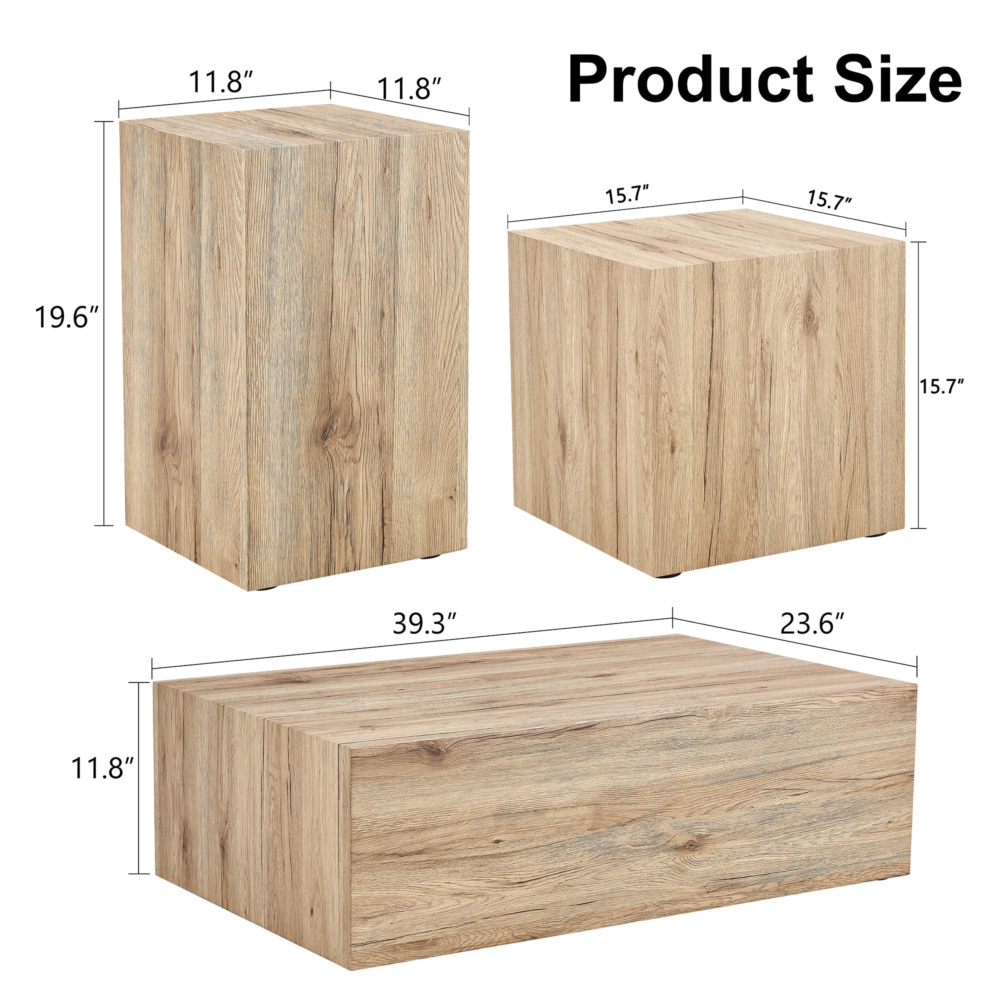 Modern Three-piece Coffee Table Stylish Design Wood
