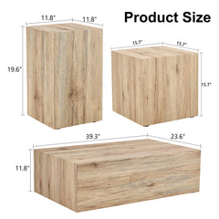 Modern Three-piece Coffee Table Stylish Design Wood