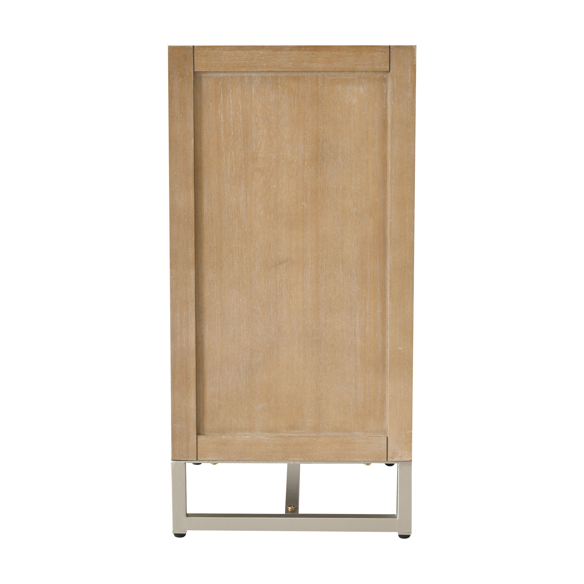 Handwoven End Table with Drawer, Cabinet, and Artisanal Wood Finish - No Assembly Required