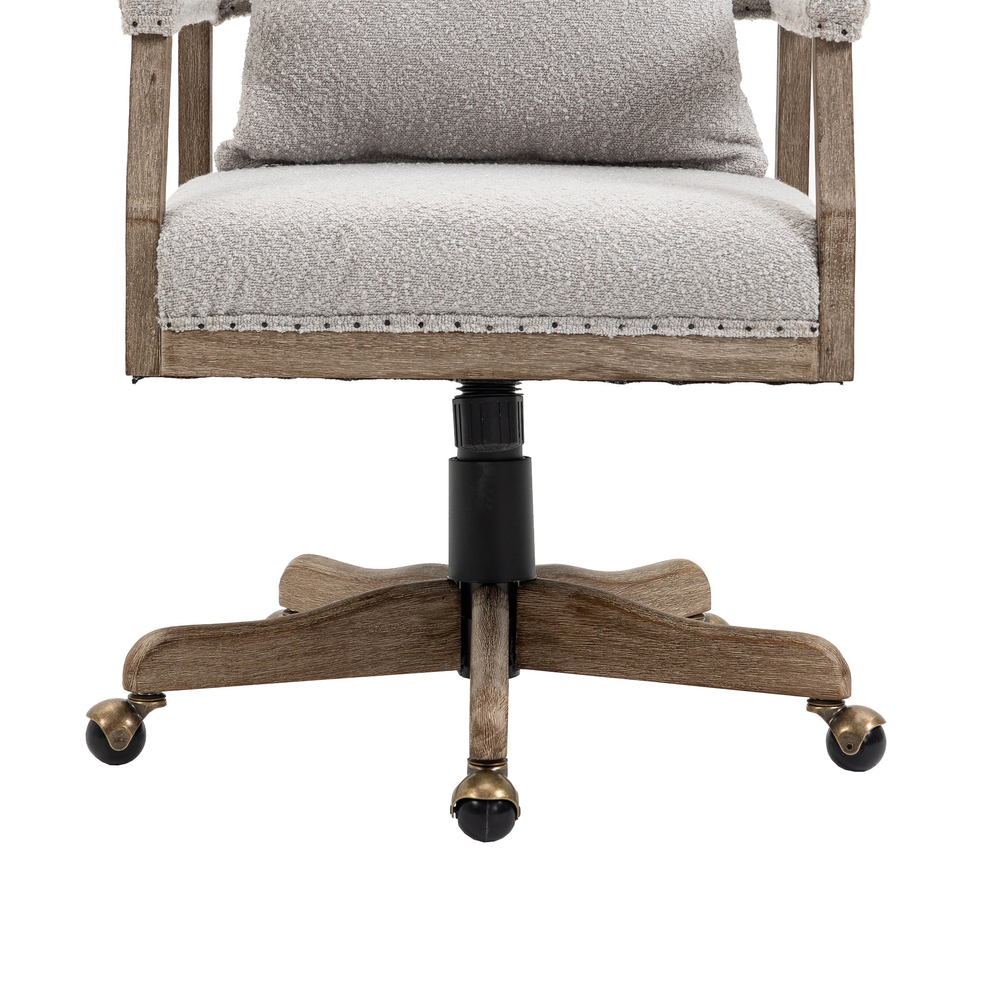 Office Chair Adjustable Swivel Chair Fabric Seat Home Study Chair - Light Gray