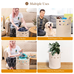 Bohemian Style Cotton Rope Storage Basket - Beige