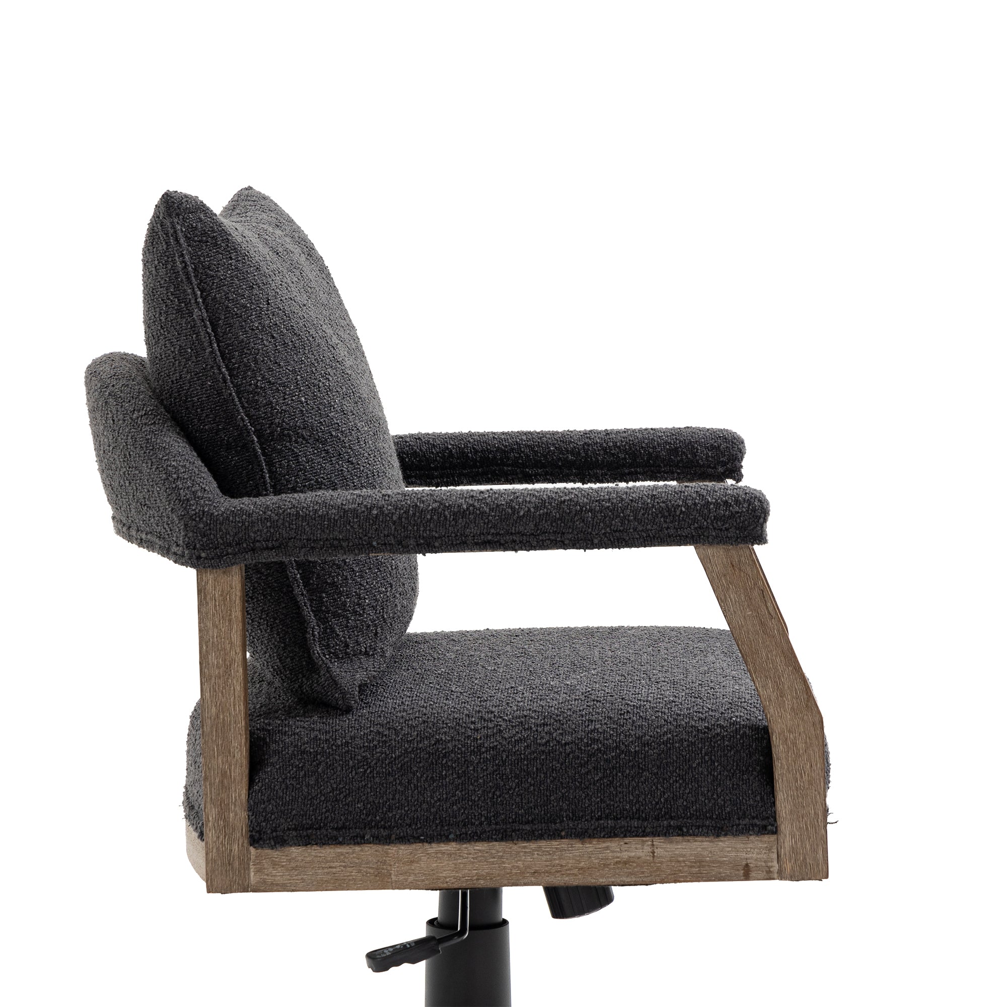 Chair Office Chair Adjustable Swivel Chair Fabric Seat Home Study Chair - Black