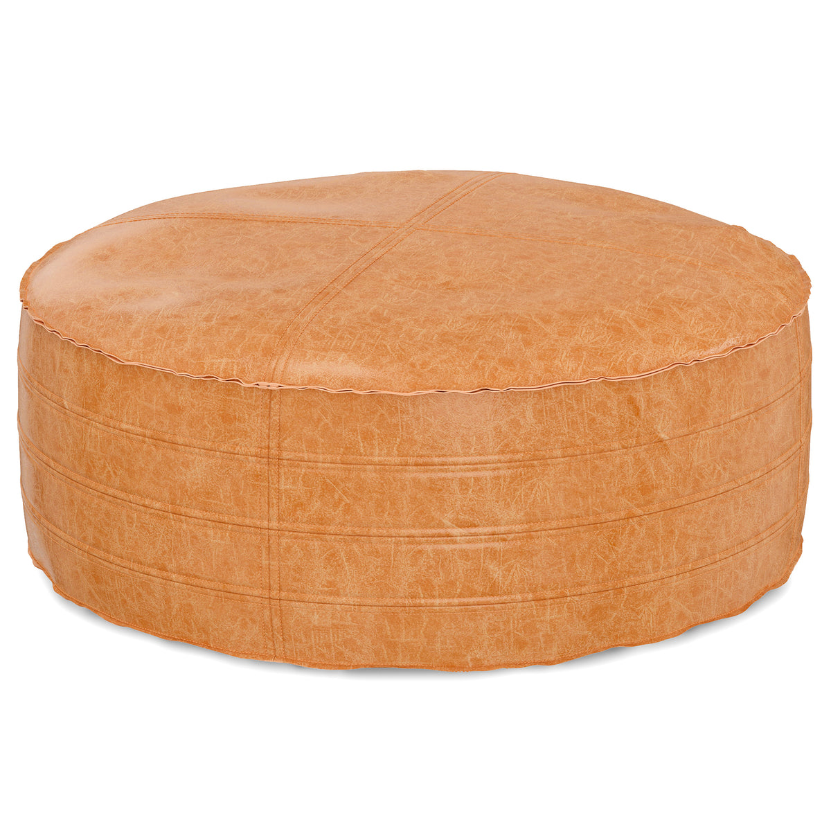 Brody - 32' Round Coffee Table Pouf - Distressed Brown