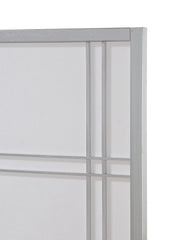 4-Panel Room Divider Screen, Silver Wood+Paper