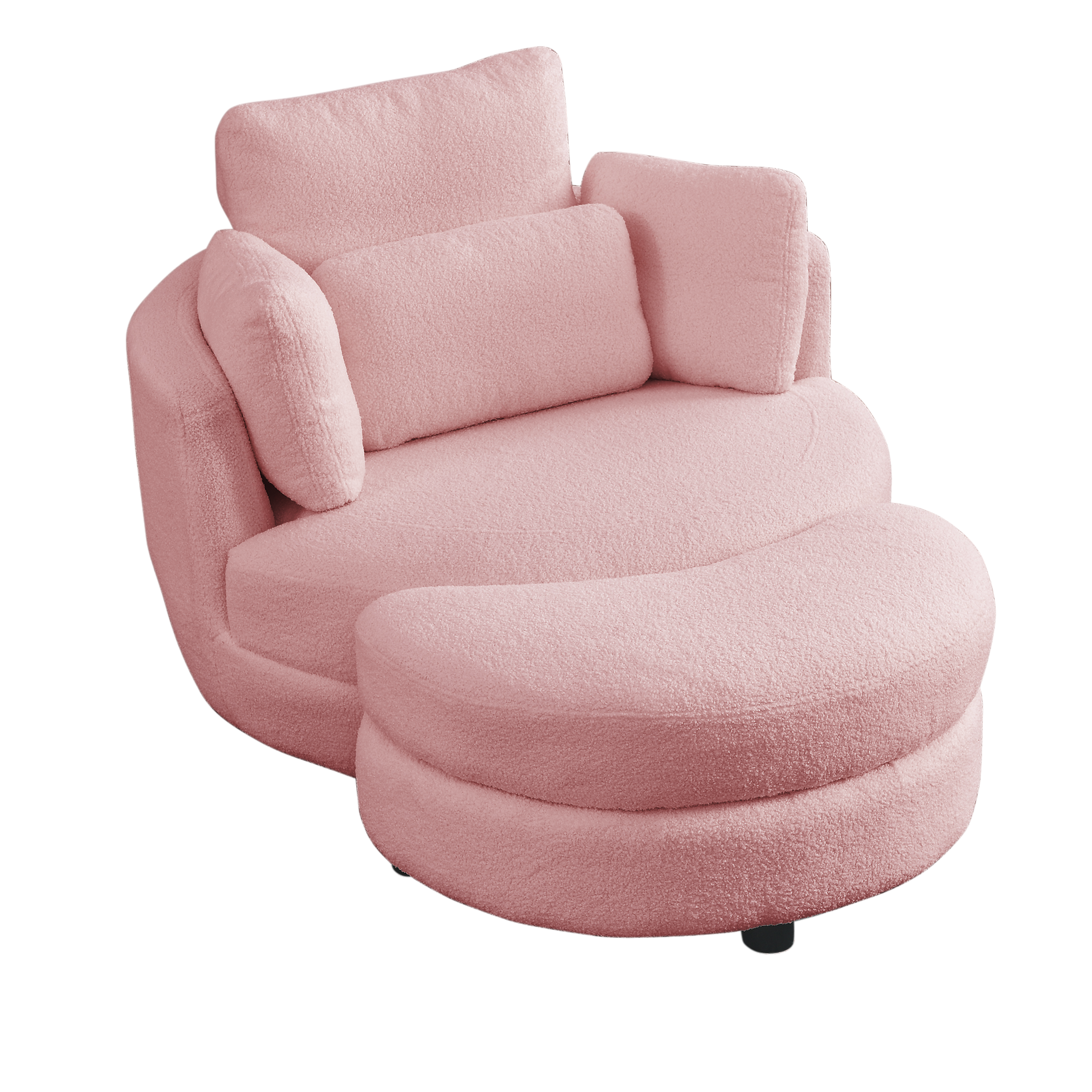 Chair with Moon Storage Ottoman