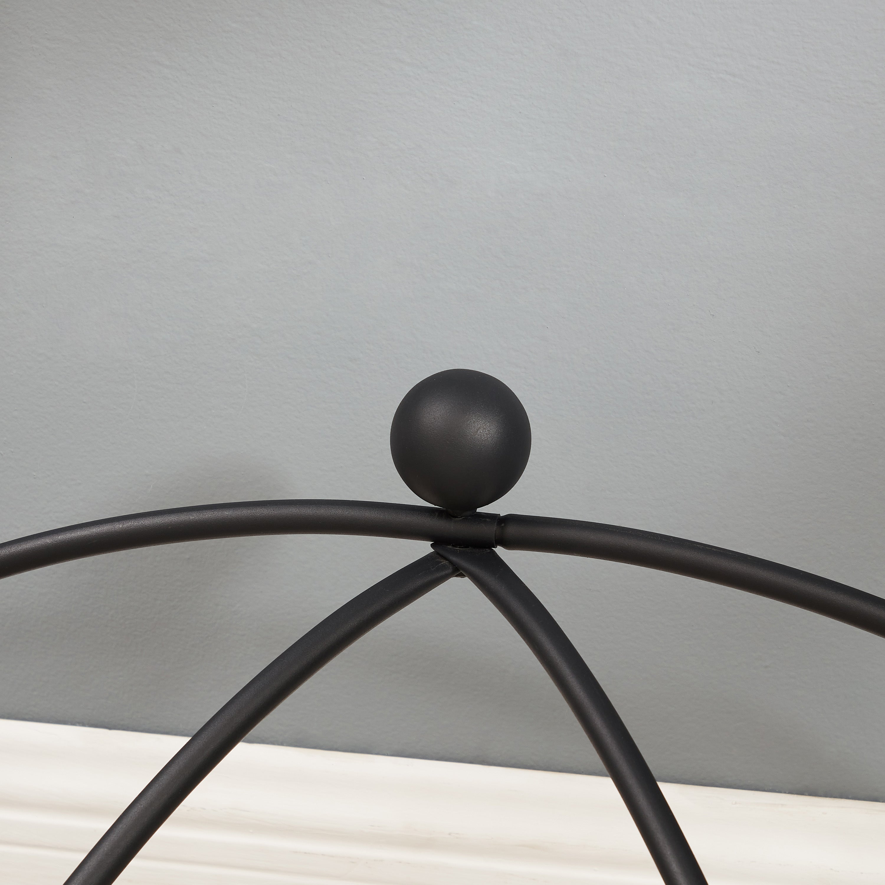 Tempered Glass Surface Console - Rustic Black