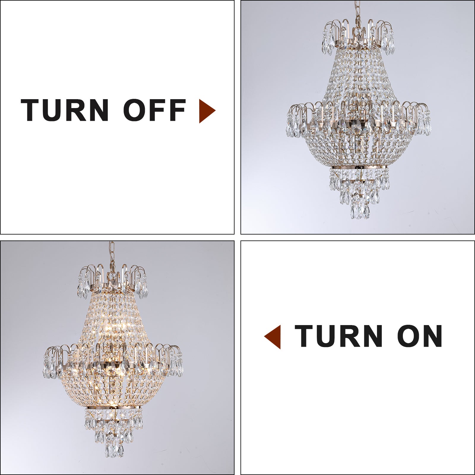 Royal Contemporary Gold Crystal Chandelier - Gold