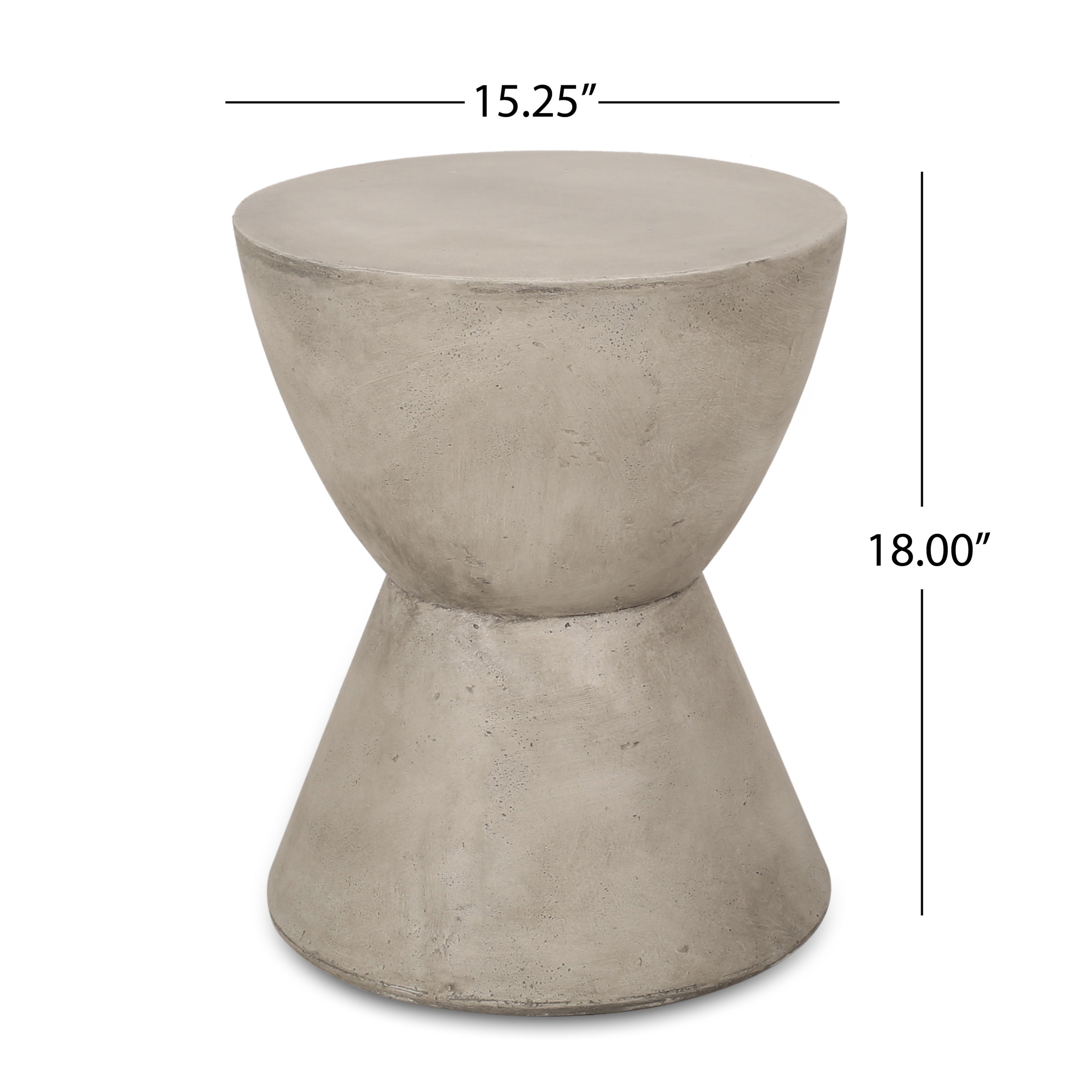 Modern Hourglass Side Table - Light Grey