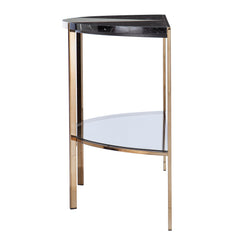 Modern Half-Moon Console Table - Black