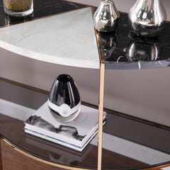 Modern Half-Moon Console Table - Black