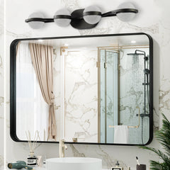 Vanity Lights With 4 LED Bulbs For Bathroom Lighting - Black
