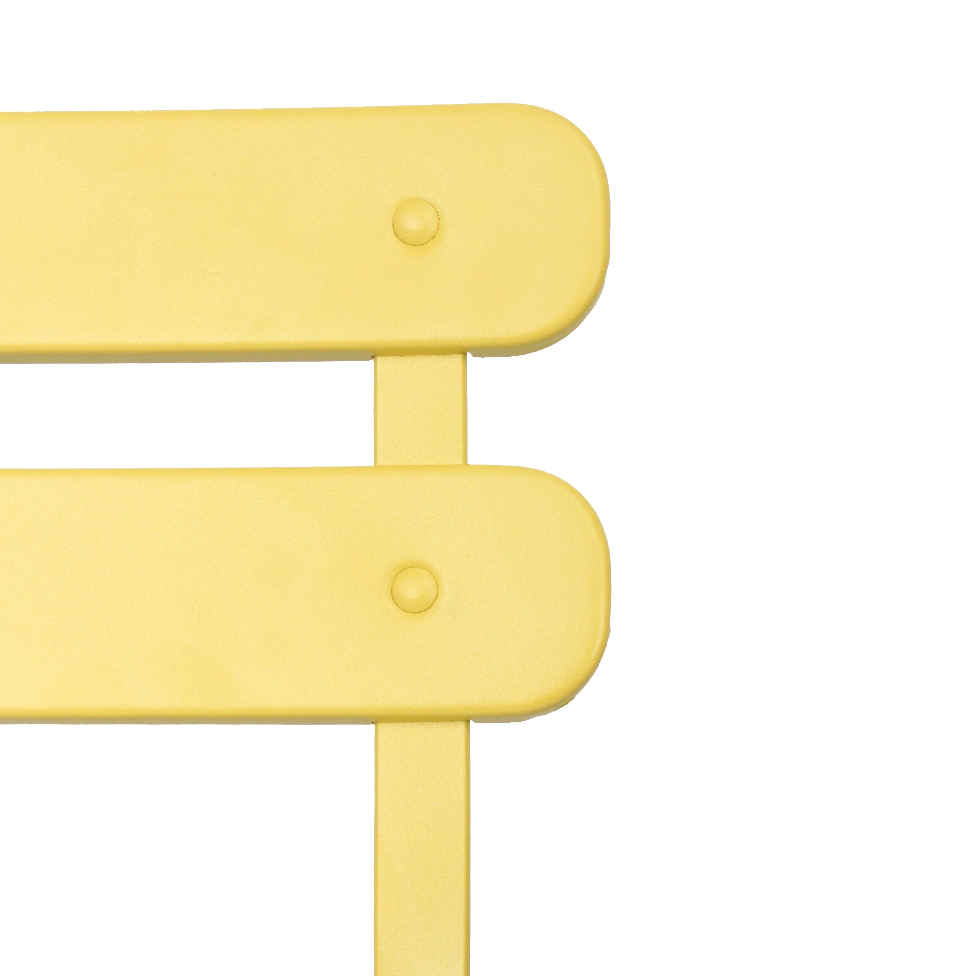 3 Pieces Patio Bistro Balcony Metal Chair Table Set Yellow