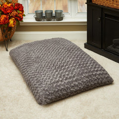 Gray Soft Rectangular Pet Bed, Outdoor Medium Dog Bed Washable 27" x 36"