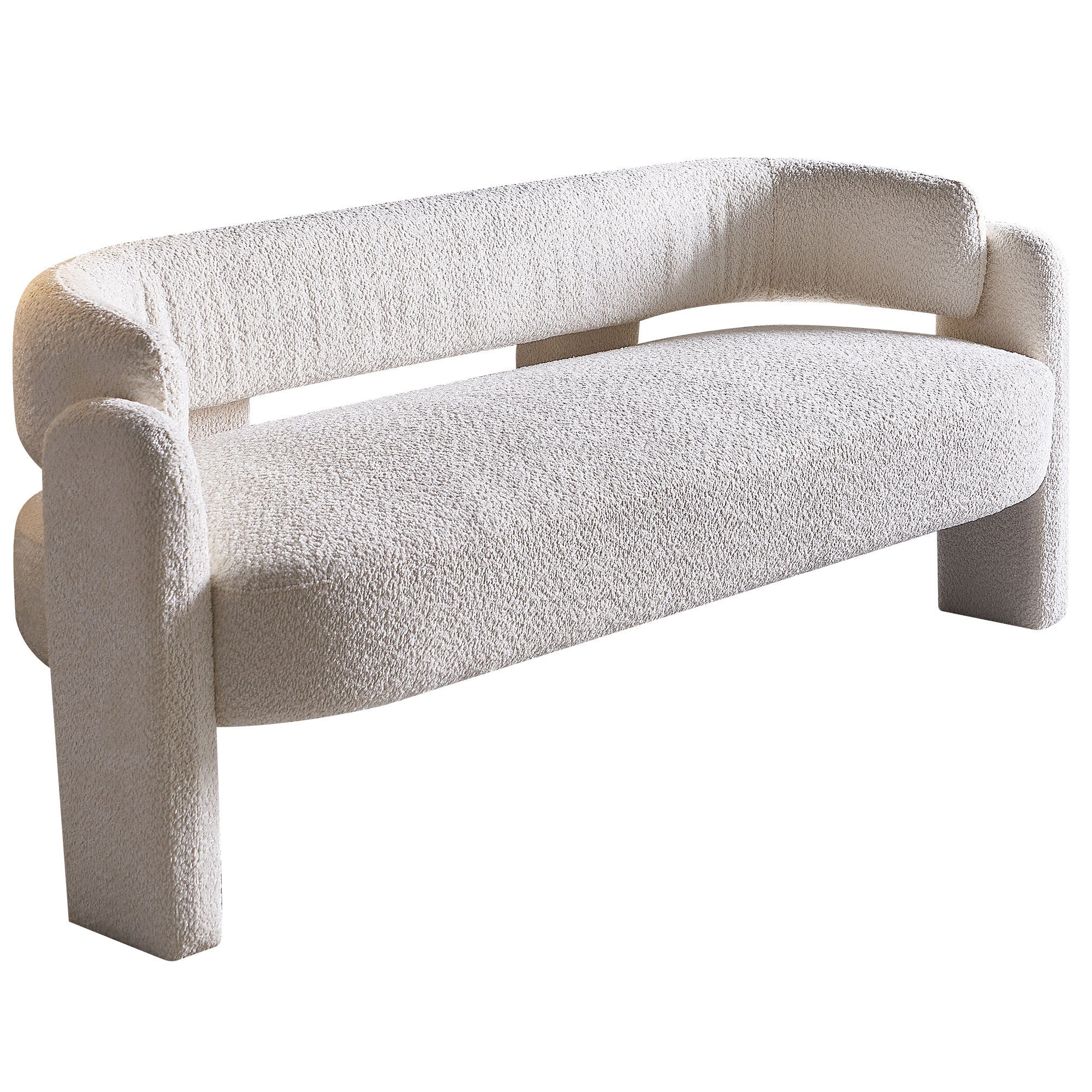 75.59" Wide Boucle Upholstery Modern Sofa for Living Room - Beige