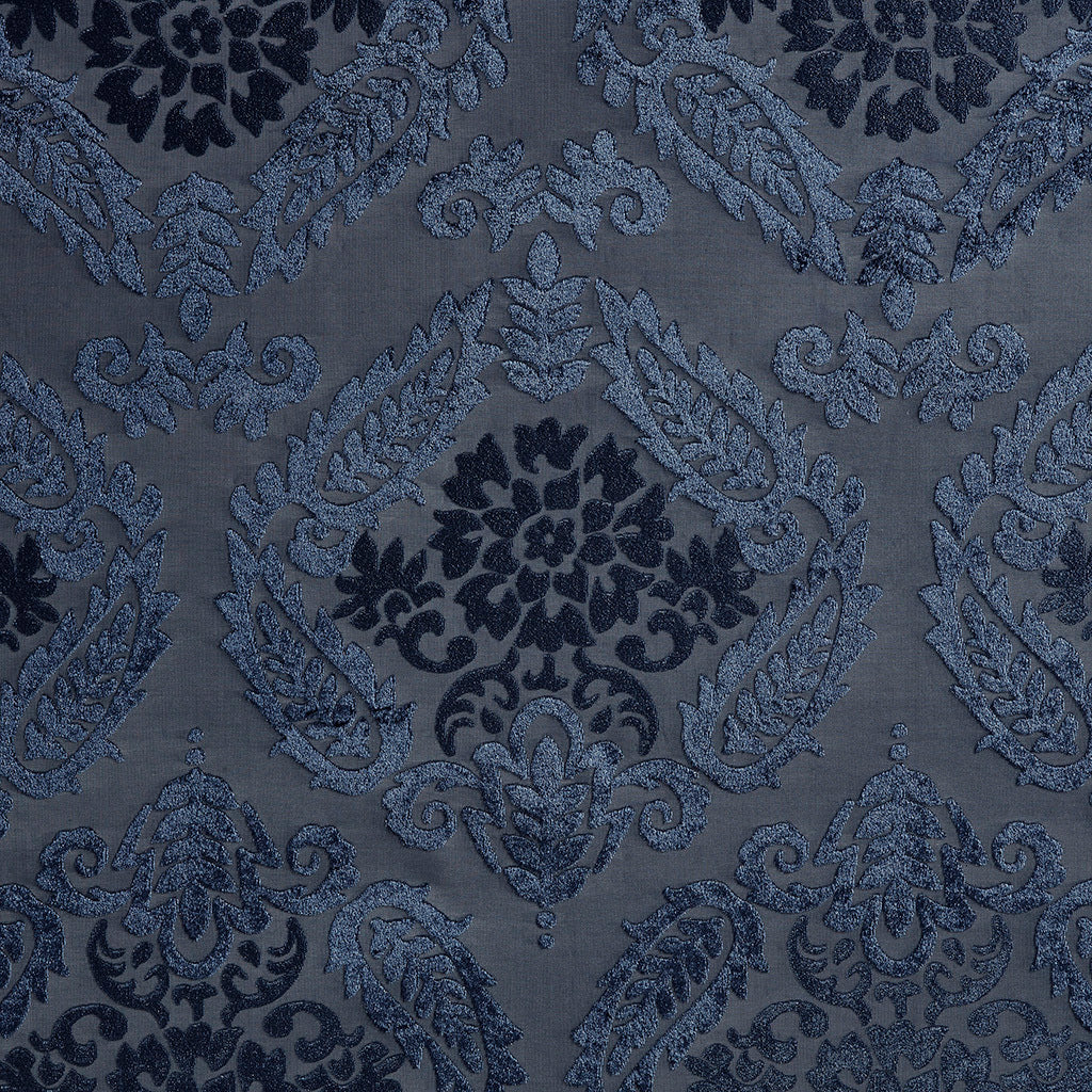 50x84" Knitted Jacquard Paisley Total Blackout Grommet Top Curtain Panel - Navy