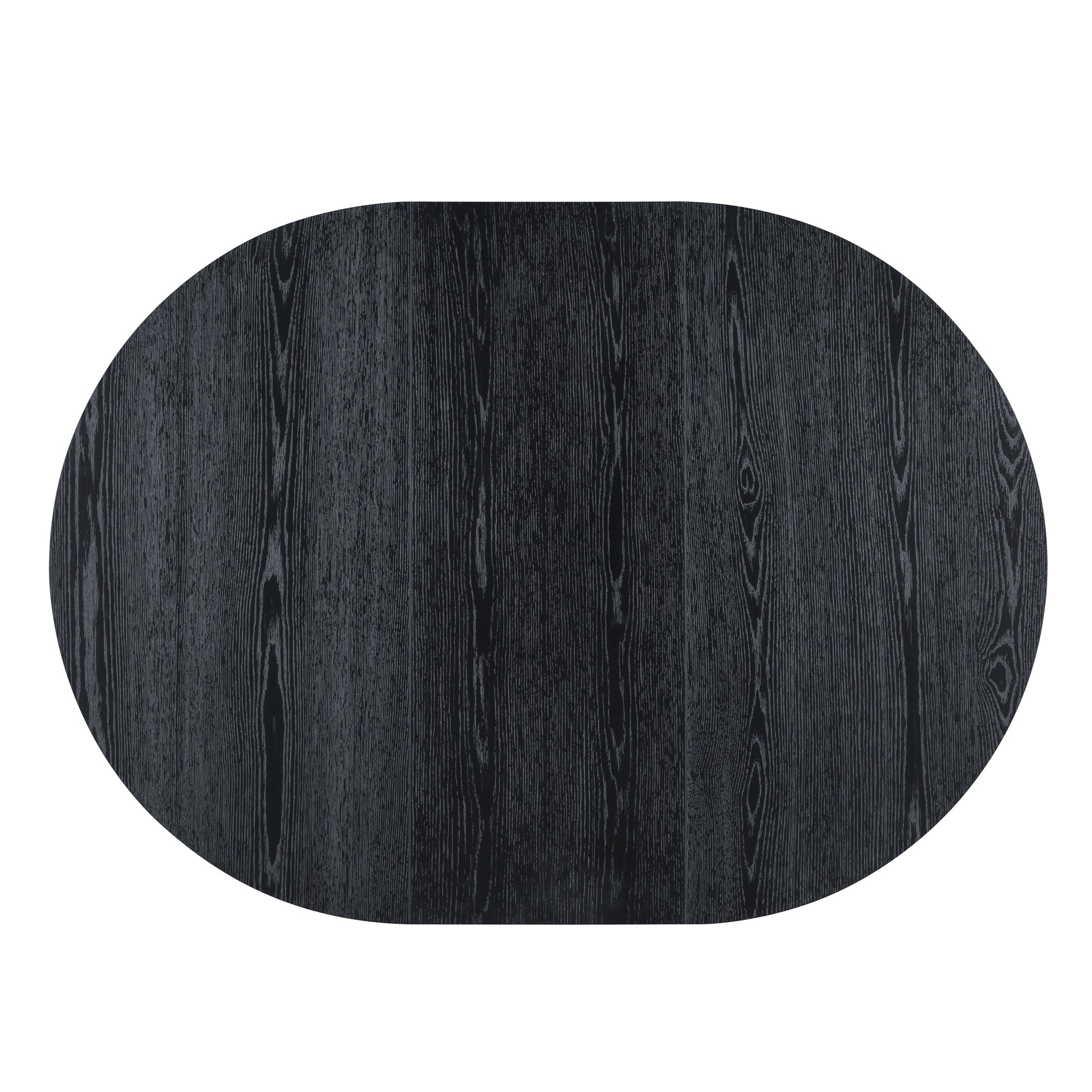 5-piece Dining Set Extendable Round Table and 4 Chairs for Kitchen Dining Room - Black Oak