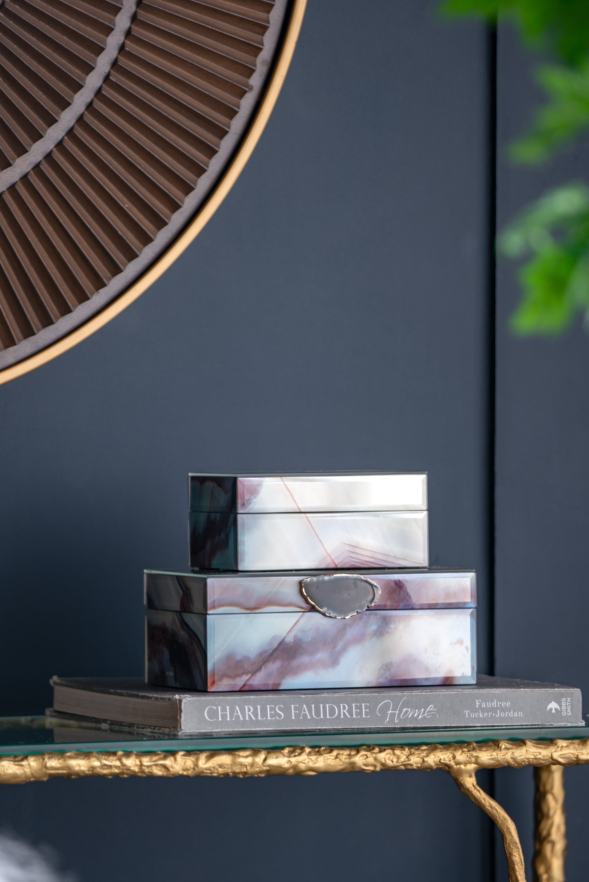 Decorative Nesting Jewelry Boxes, Stackable Decorative Storage Boxes With Lids - Set of 2