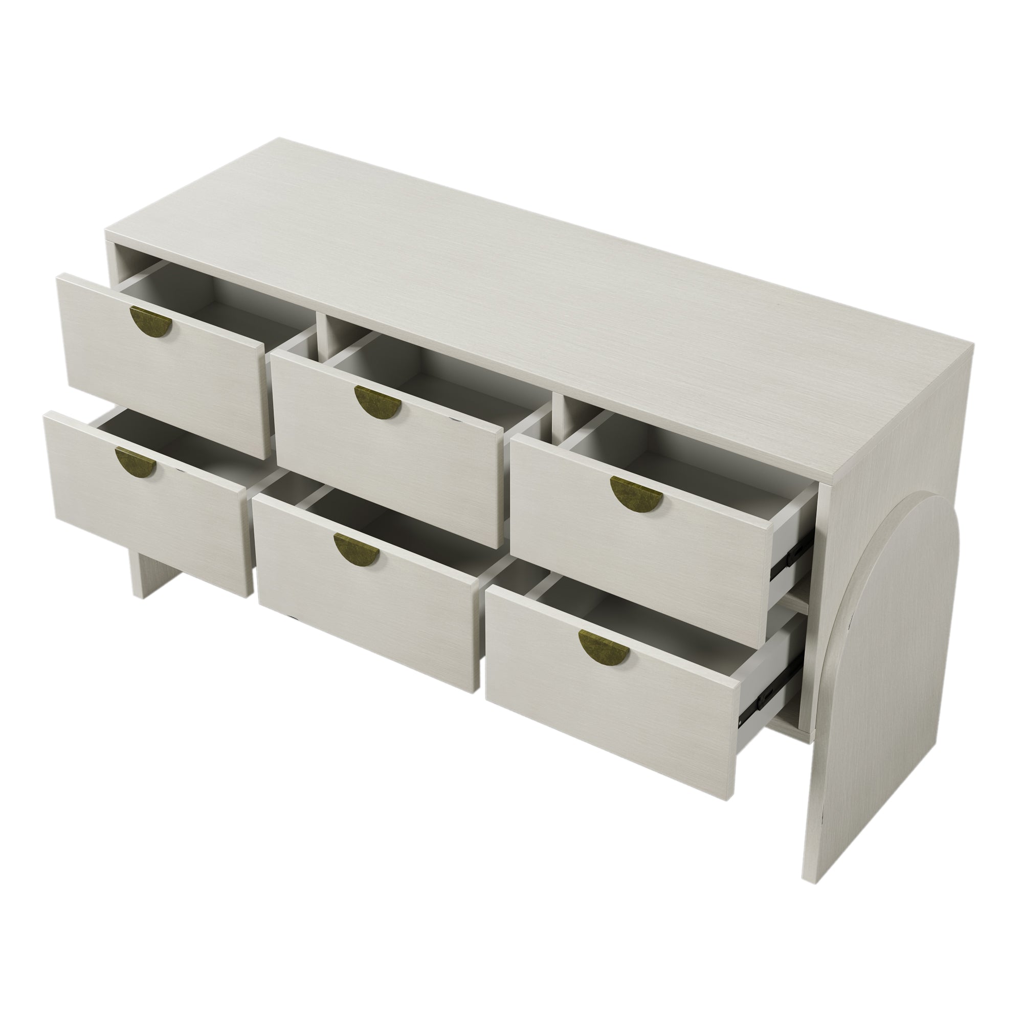 Retro Style Rubber Wood Venner Three-Drawer Dresser Sideboard Cabinet Console Table Sofa Table Ample Storage Spaces - Antique White