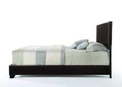 Modern Eastern King Bed - Brown PU