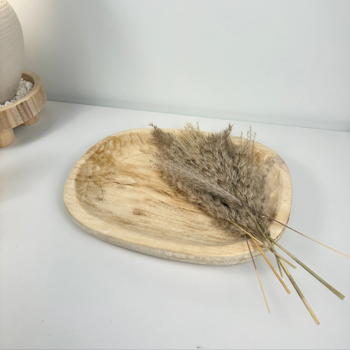 Boho Chic Paulownia Square Decorative Tray 14.5" long