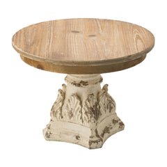 Rustic Cake Stand, Wood Cake Plate with Magnesium Base D10.5" x 7.5"
