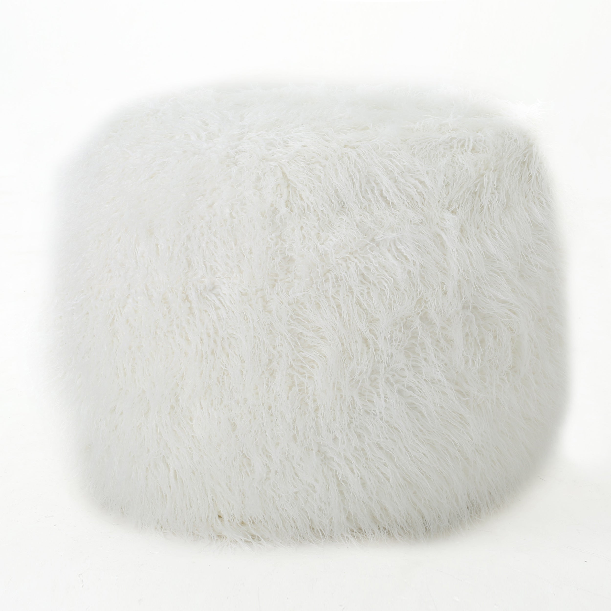 Modern Glam Faux Fur 5 Foot Bean Bag - White