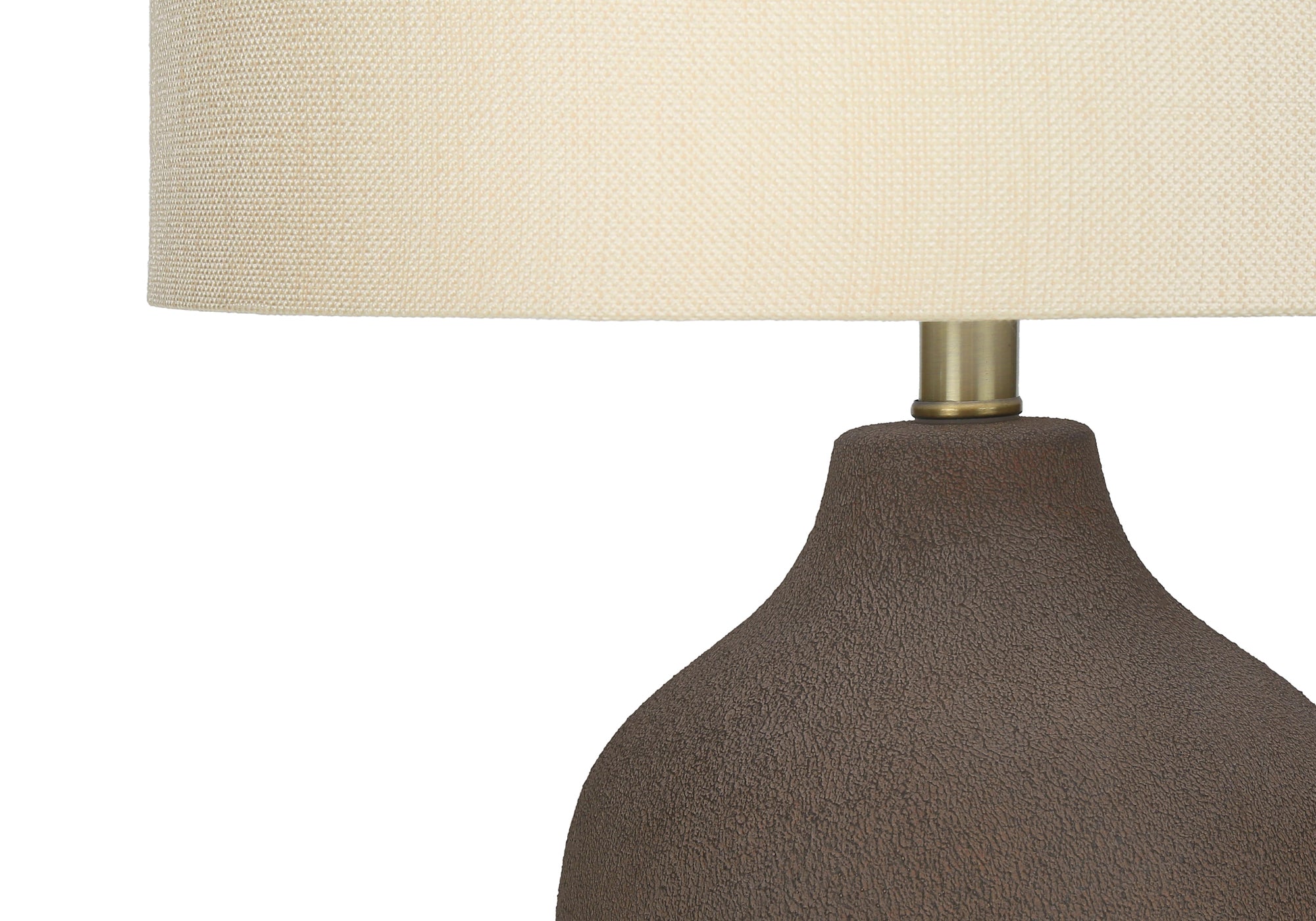 Table Lamp 27"H, Grey Ceramic, Beige Shade, Contemporary