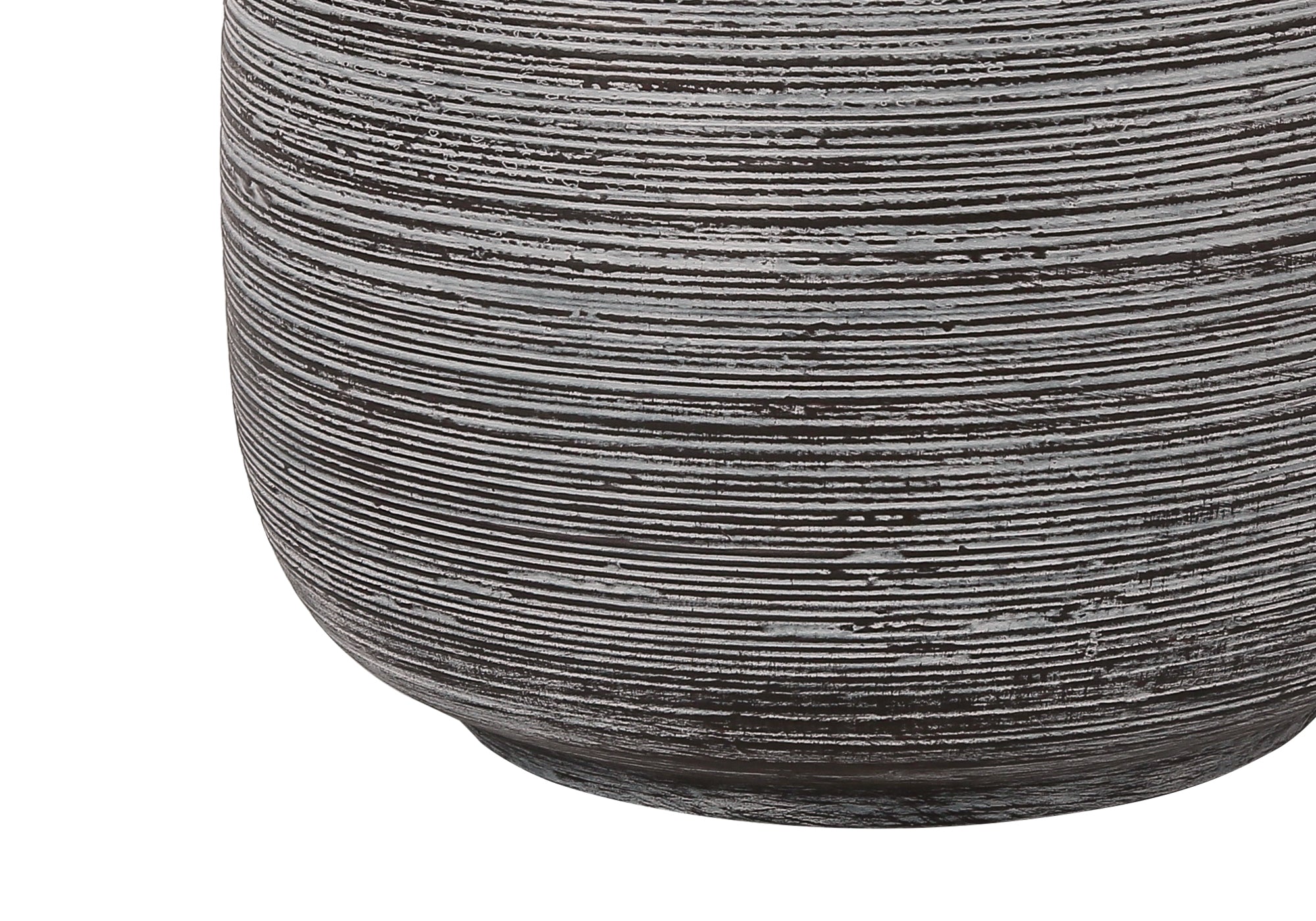 19"H Table Lamp, Grey Ceramic, Ivory / Cream Shade