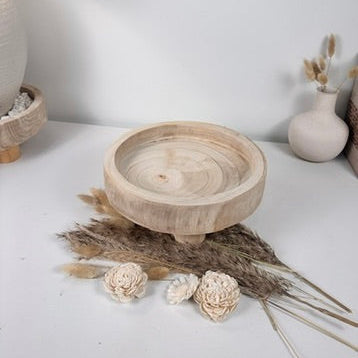Boho Minimalist Rustic Paulownia Wood 10" long- Beige