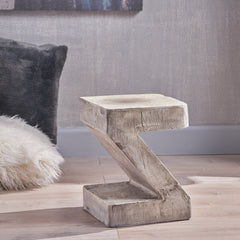 Contemporary Z Side Table - Light Grey