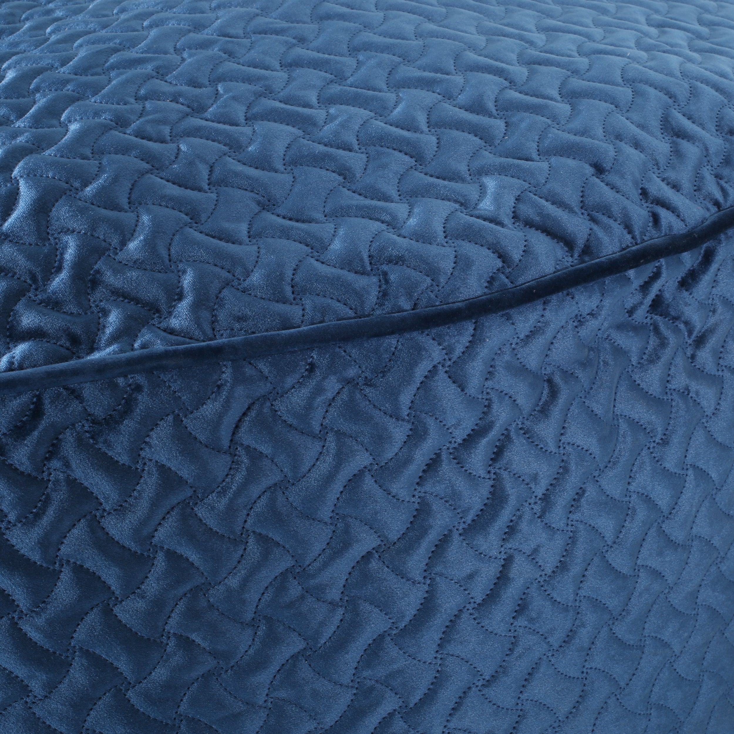 Arnside Glam 4 Foot Velvet Quilt Patterned Beanbag - Navy