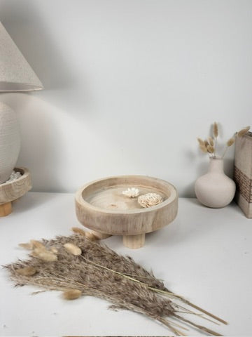 Boho Minimalist Rustic Paulownia Wood 10" long- Beige