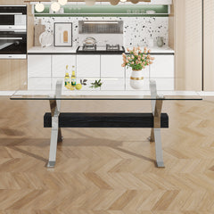 Modern Luxurious dining Table - Double X Plated Metal