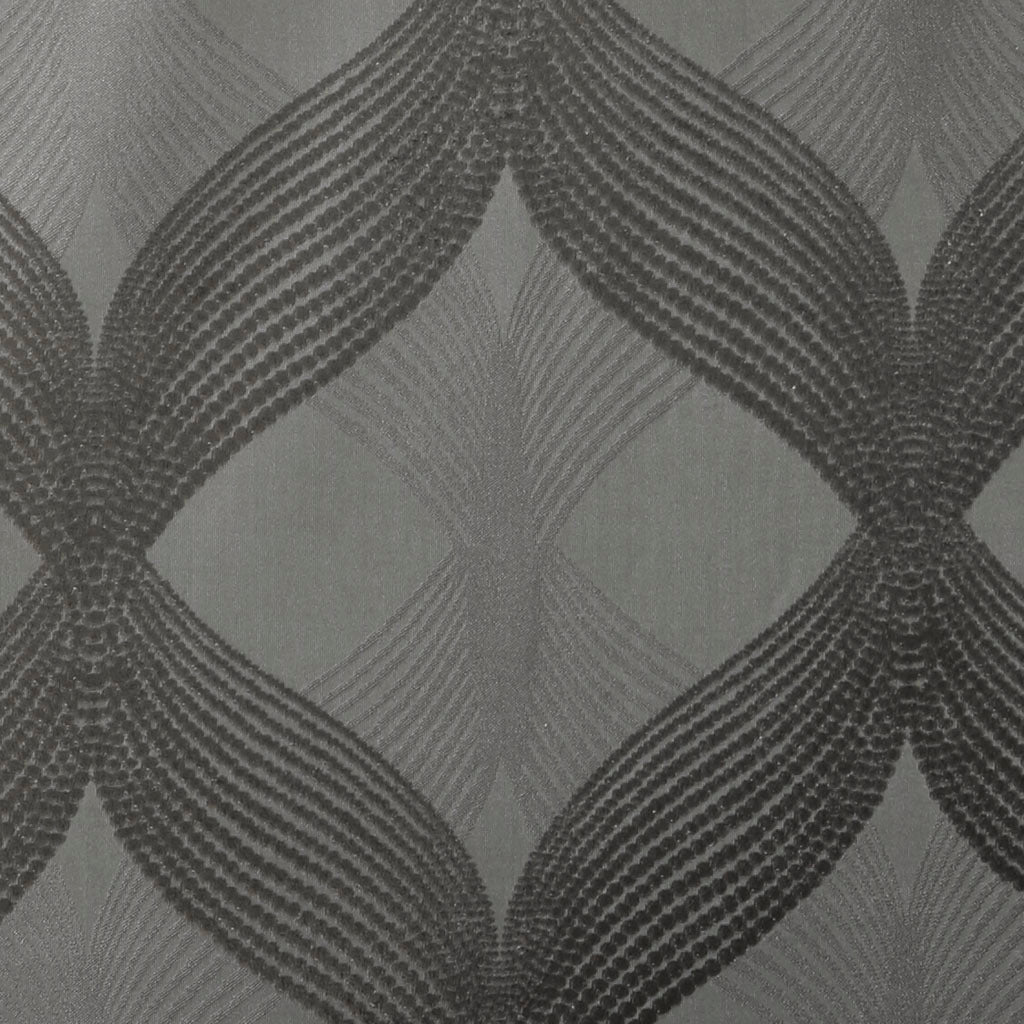 50x95" Ogee Knitted Jacquard Total Blackout Curtain Panel - Charcoal (1 panel only)
