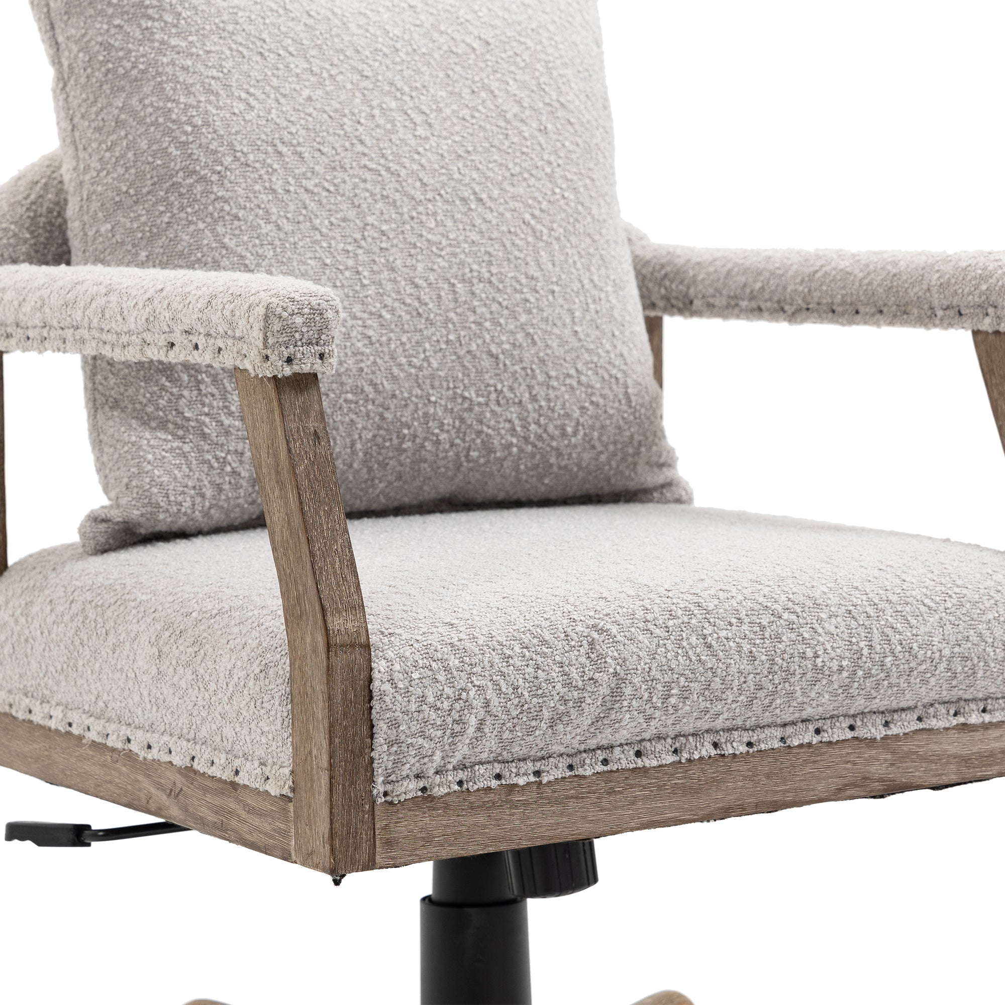 Office Chair Adjustable Swivel Chair Fabric Seat Home Study Chair - Light Gray