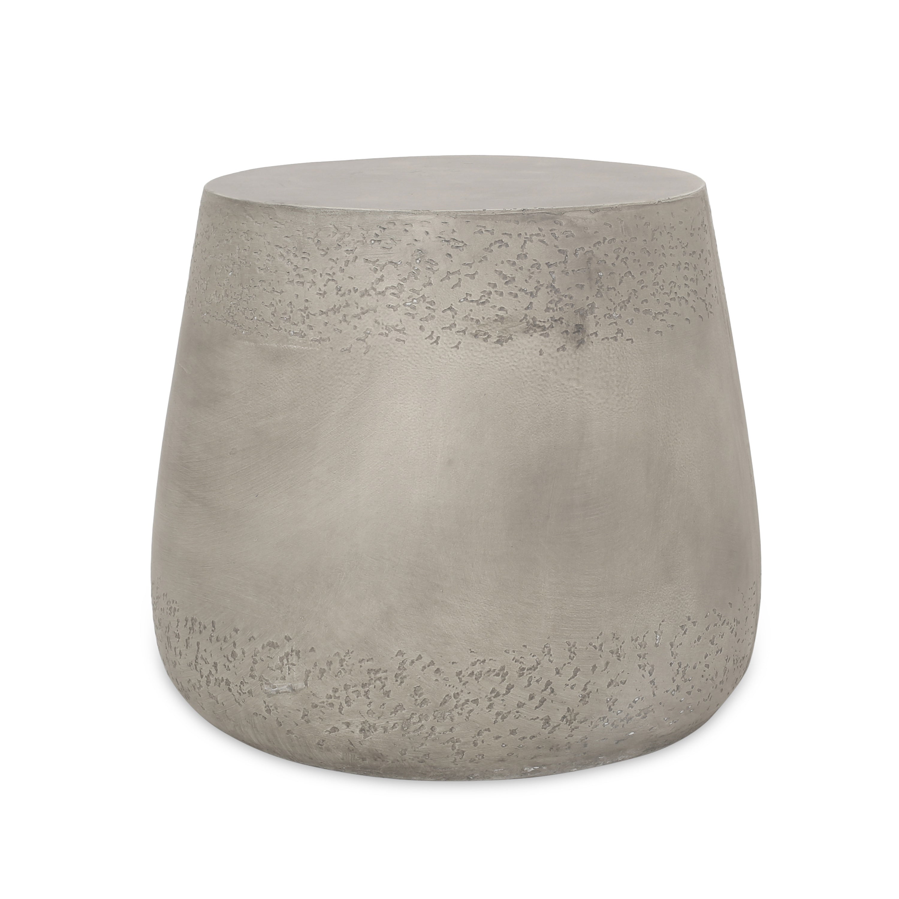 Minimalist Drum Shape Side Table - Light Gray