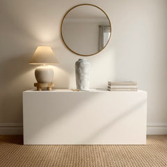 Minimalist Floor Vase or Table Vase Textured Ceramic White/Light Grey 17"Tall