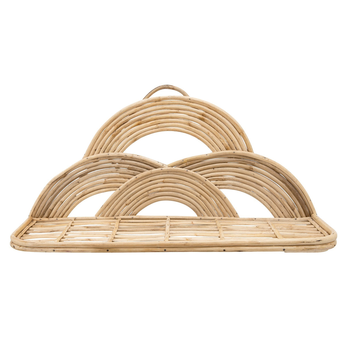 Rattan Wall Decor Tray with Semicircular Accents - Natural