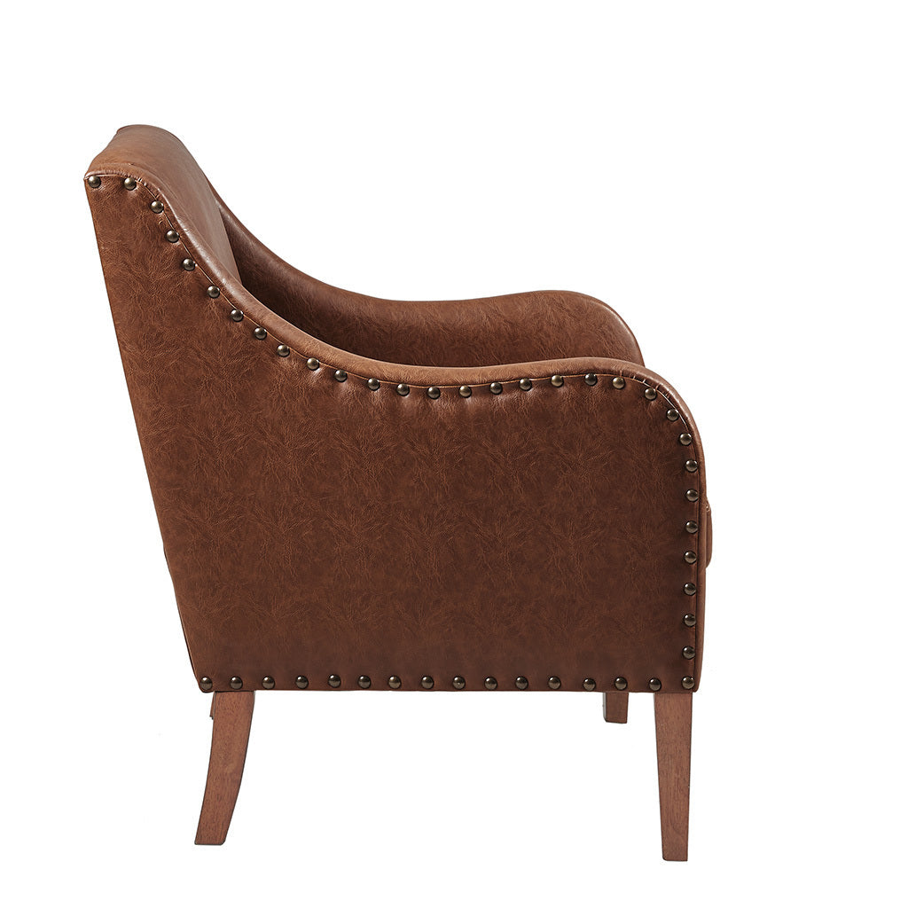 Elegant Faux Leather Accent Chair