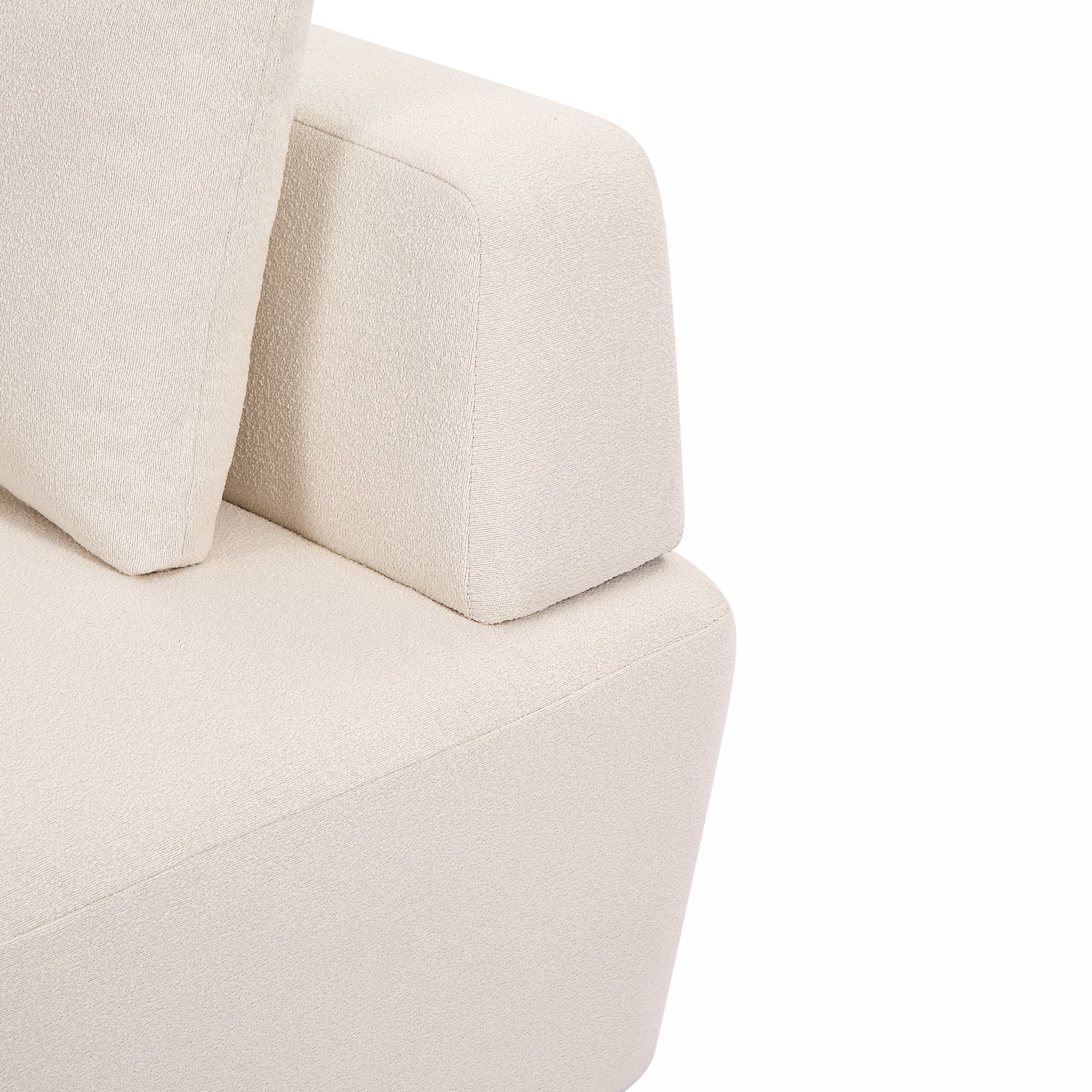 Contemporary 3-piece Sectional Sofa Free Convertible sofa with Four Removable Pillows - Beige