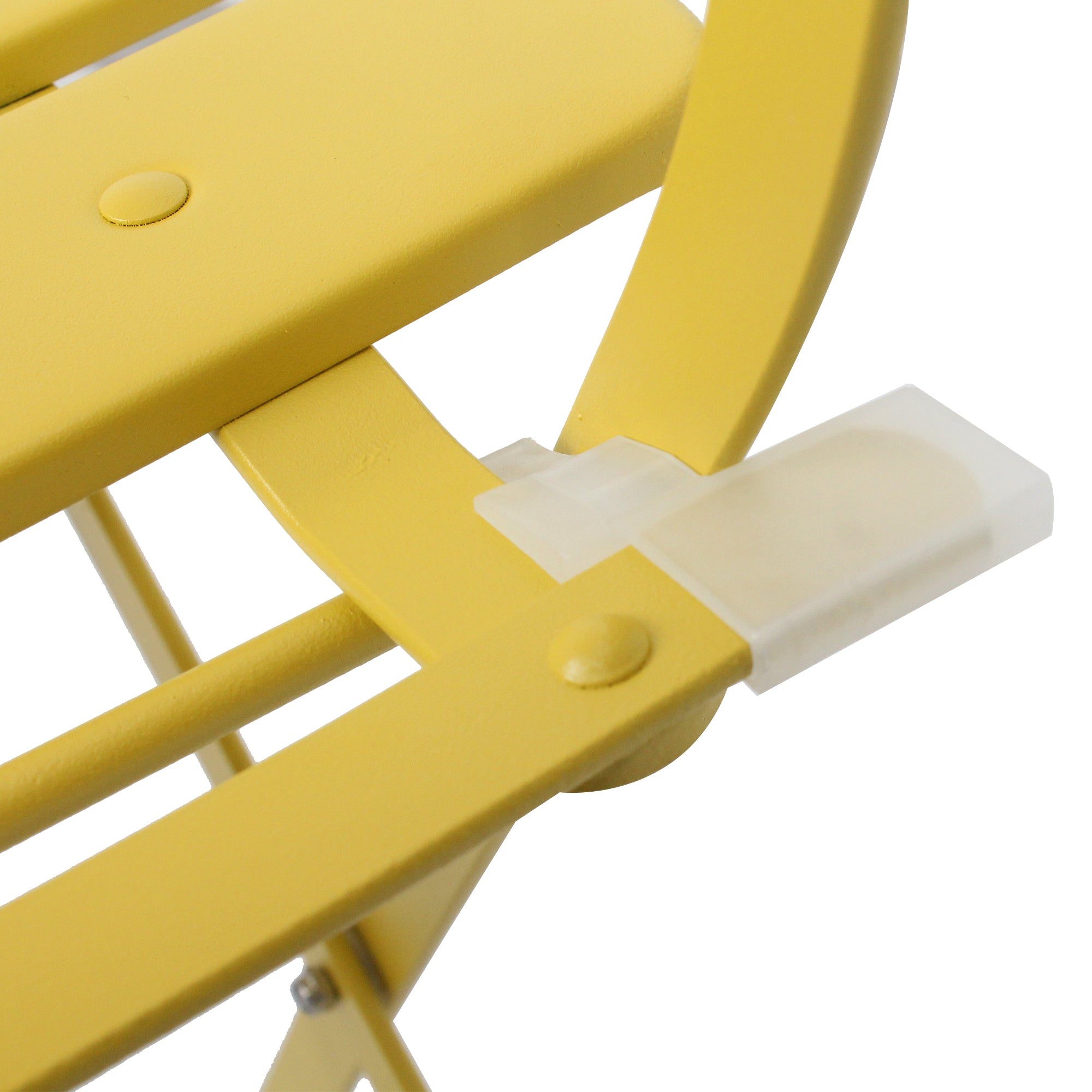 3 Pieces Patio Bistro Balcony Metal Chair Table Set Yellow