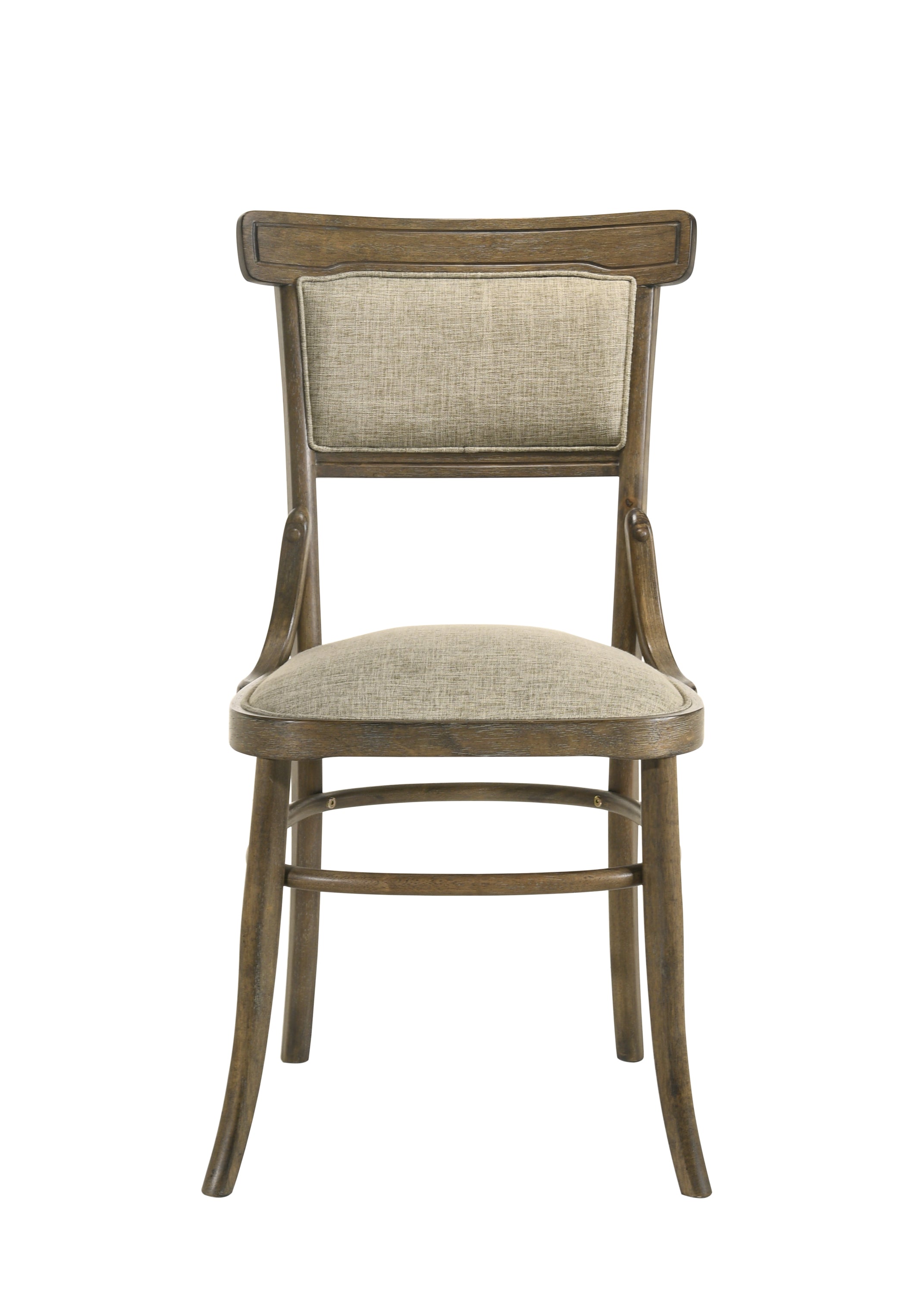 Vintage Walnut 9 Piece Dining Table with Extension Leaf and Off White Fabric Dining Chairs