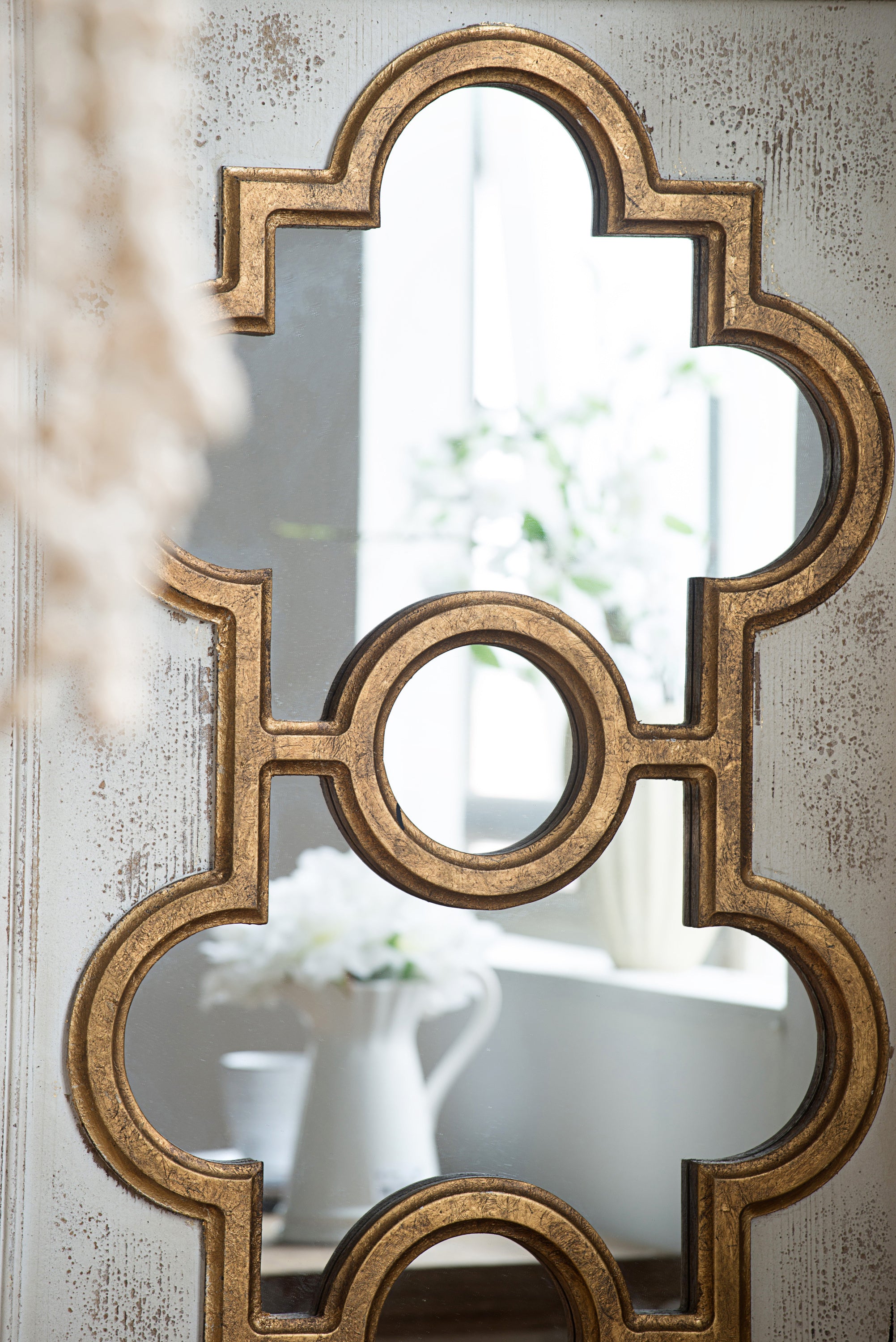 Classically Inspired Henley Decorative Mirror, French Country Style Wall Decor 58"x28" in
