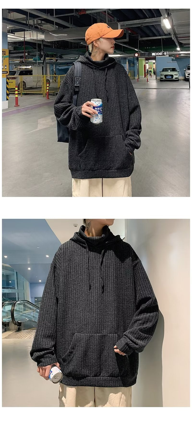 American Turtleneck Hooded Sweater Men