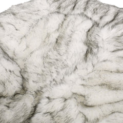 Modern Glam 5 Foot Short Faux Fur Bean Bag - White and Grey
