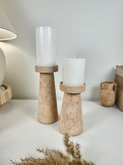 Set of 2 Rustic Handmade Terracotta Shade Candle Holder 9’’ and 7’’ tall