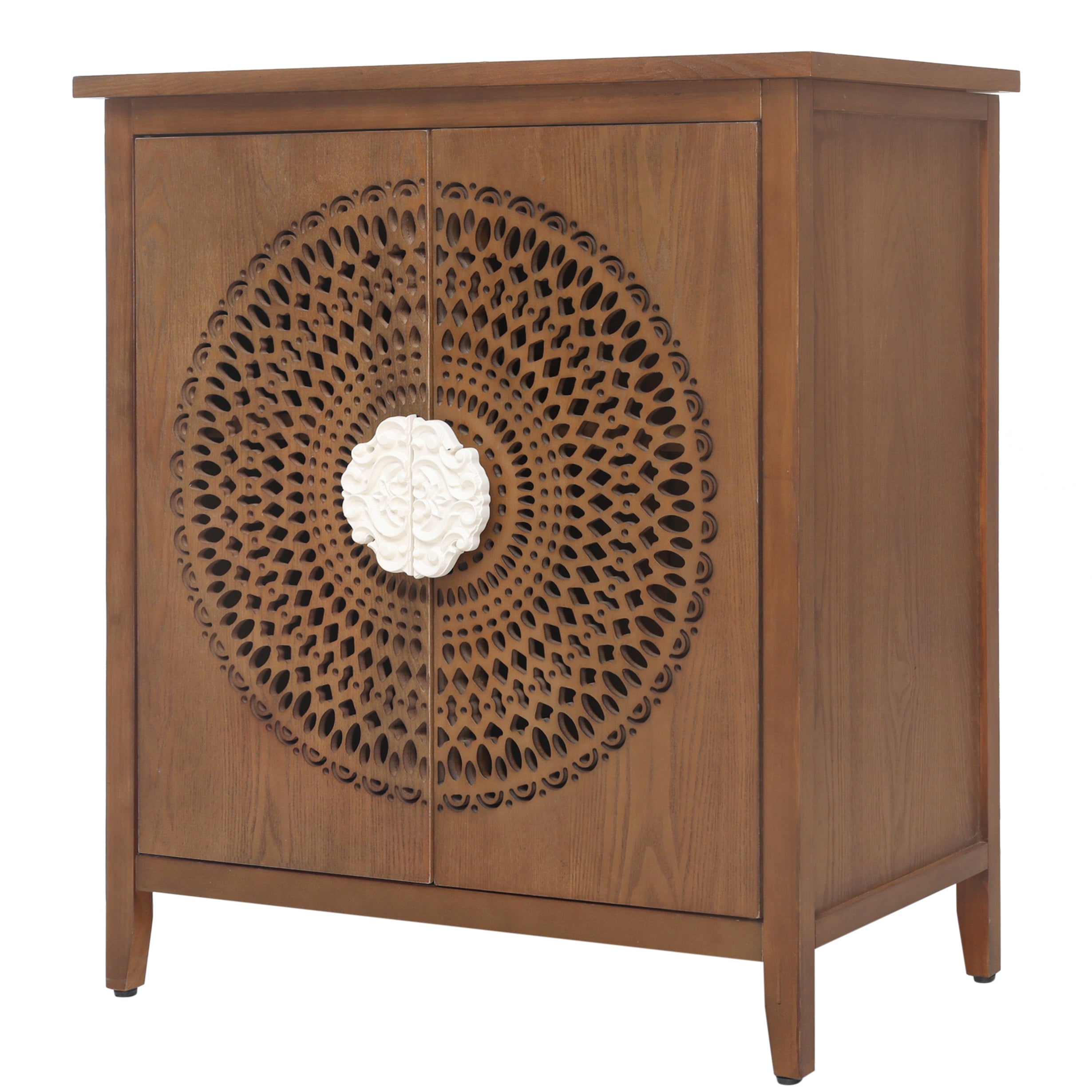 Antique Style 2 Door Cabinet - Walnut