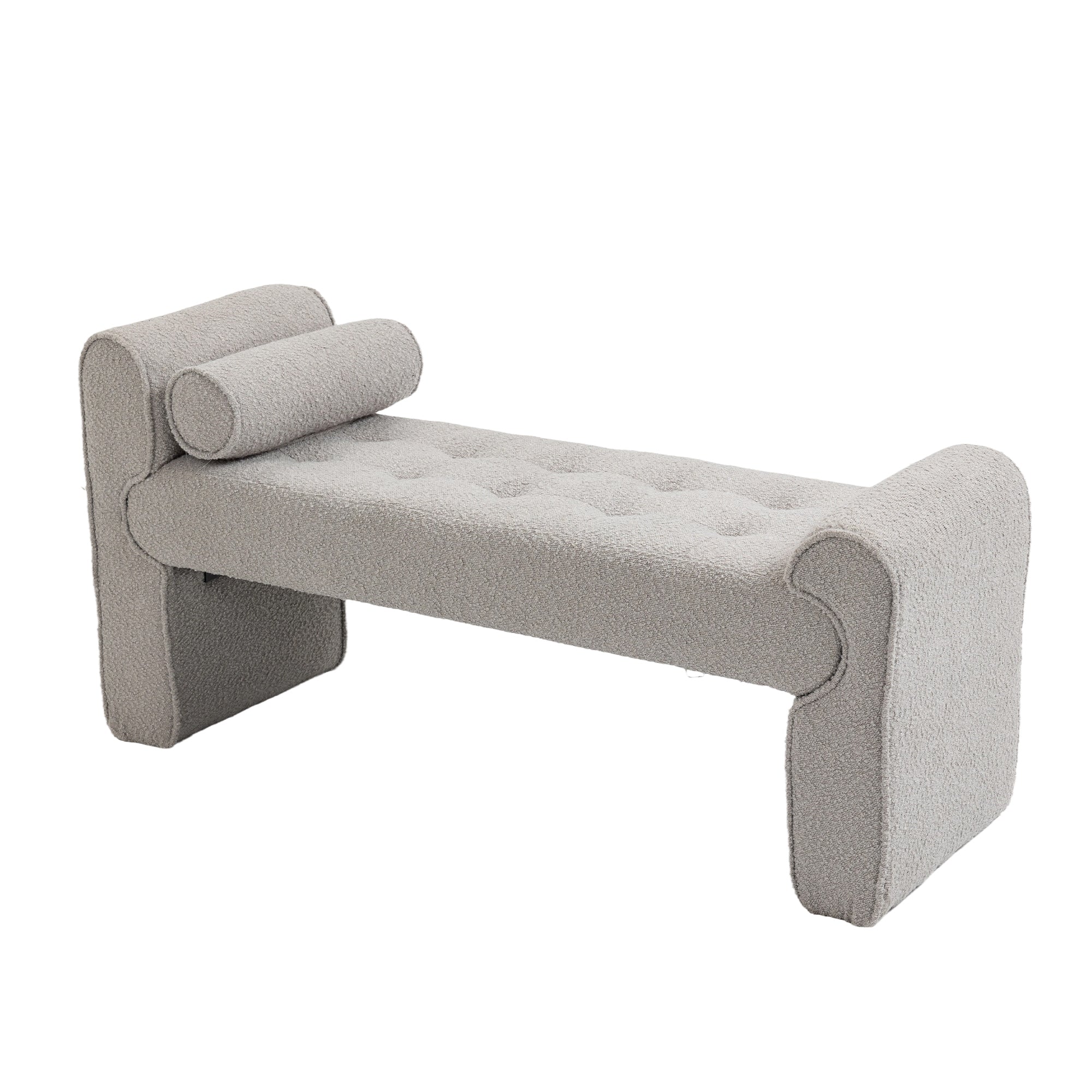Modern Ottoman Bench - Light Gray
