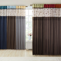 50x84" Embroidered Curtain Panel - Spice
